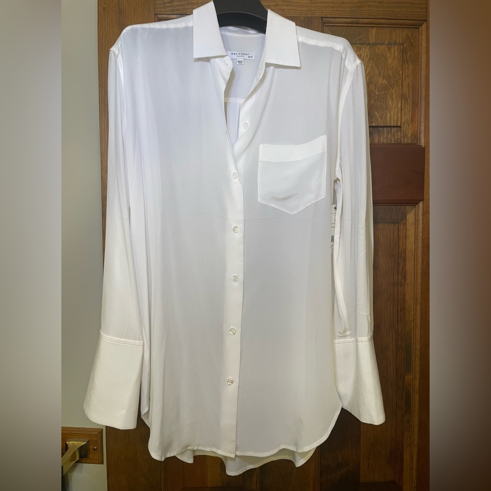 Equipment Femme White Silk Blouse Brand NEW!